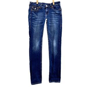 True Religion Joey Jeans Women 30 Low Rise Slim Bootcut Flap Y2k Western Cowgirl